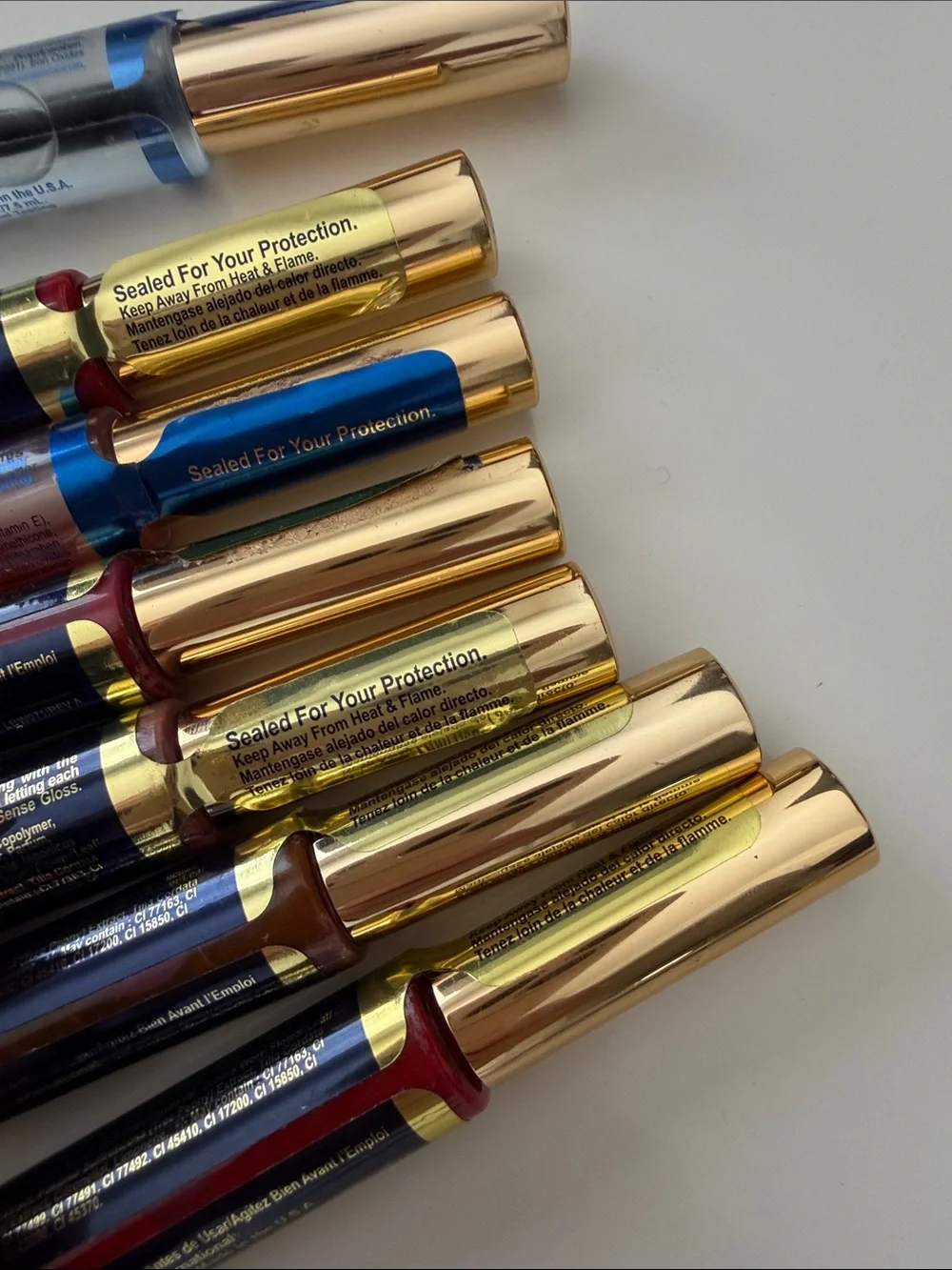 LipSense First Love, Aussie Rose, Caramel Apple, Fly Girl, Berry, Glossy
